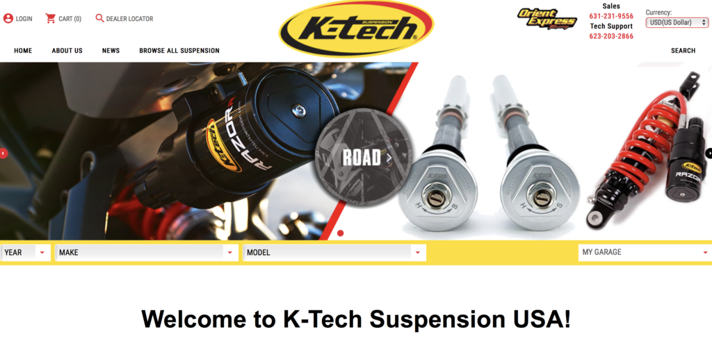 Ktech Suspension USA - web development by Jodi Stout